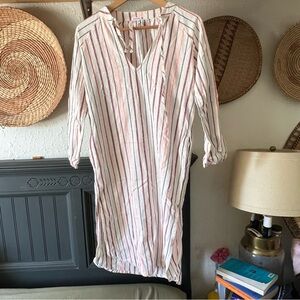 Sundry Anthropologie Striped Cotton Midi Tunic Dress
